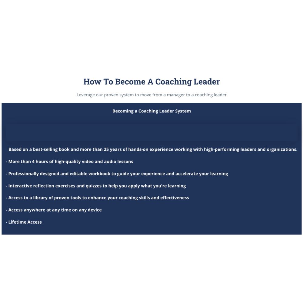Becoming a Coaching Leader eCourse by Daniel Harkavy - Image 2