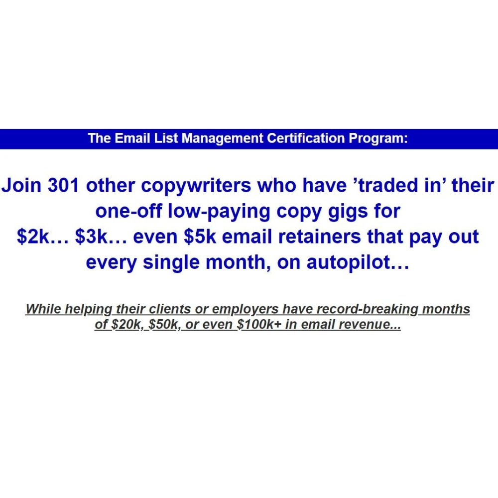 The Email List Management Certification Program by Troy Ericson