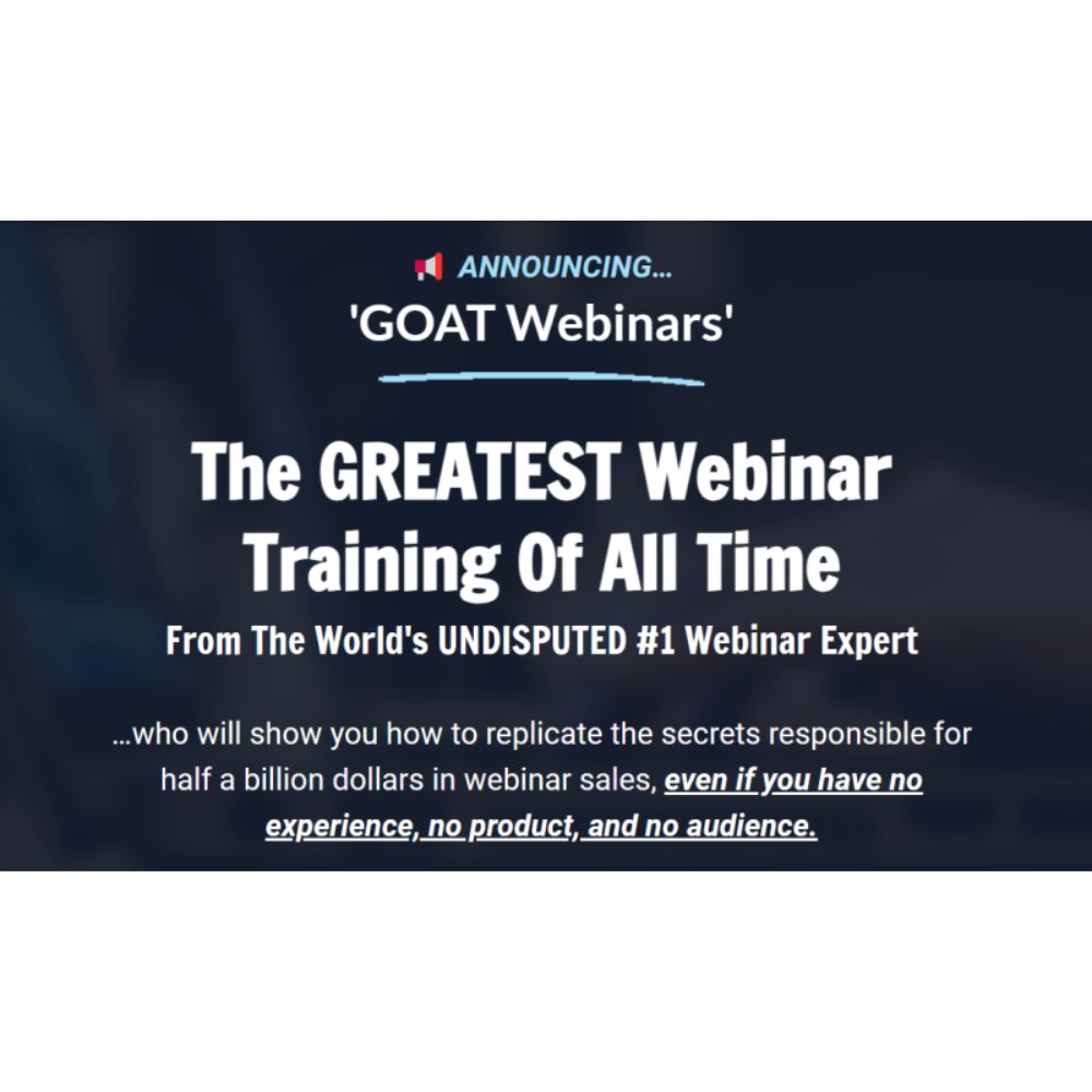 GOAT Webinars by Jason Fladlien