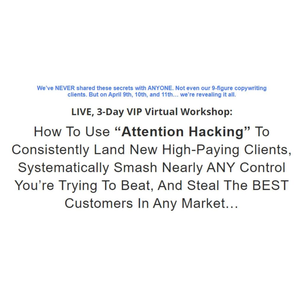 The 3 Day “Attention Hacking” VIP Workshop by Stefan Georgi - Image 3