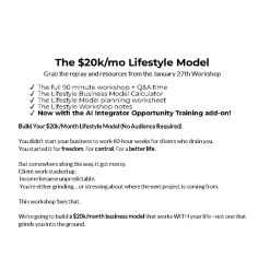 Build Your $20k/Month Lifestyle Model (No Audience Required)