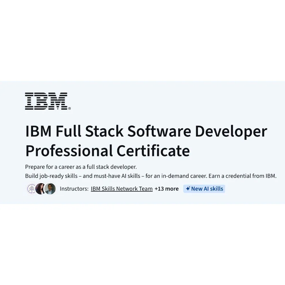 IBM Full Stack Software Developer Professional Certificate by IBM Skills Network Team
